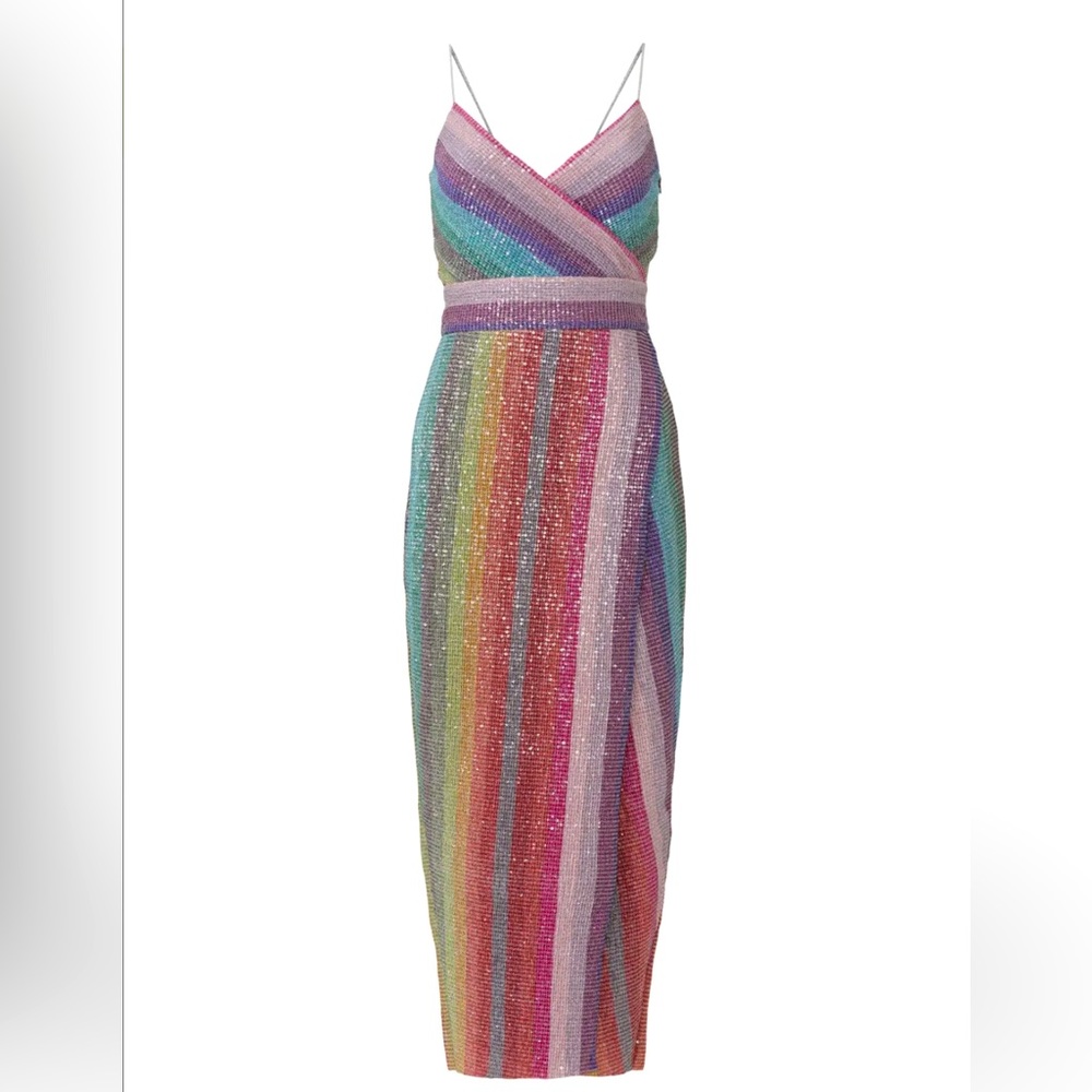 NWT Saylor Meghan Lurex Wrap Dress